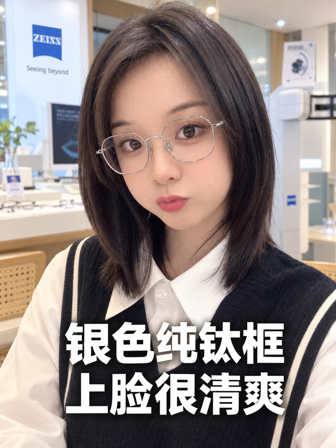 银色纯钛镜框+蔡司泽锐1.74:成镜细节与顾客实拍